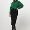 Women Knit-ted Skirts | Luna, Rayon Mix Skirt Black