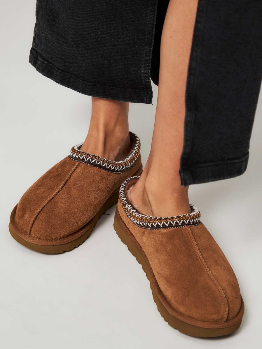 Women Ugg Ballet Flats And Loafers | Tasman, Suede Loafers Cognac