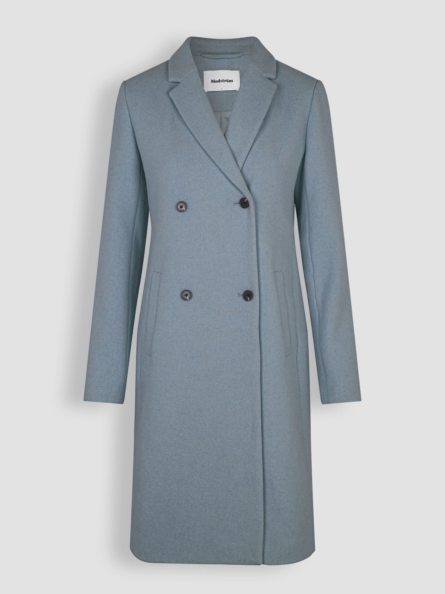 Women Modstrom Outerwear | Odelia, Wool Mix Coat Bluegrey