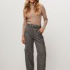 Women Second Female Pants And Jumpsuits | Holsye, Viscose Mix Melange Cargo Trousers Grey