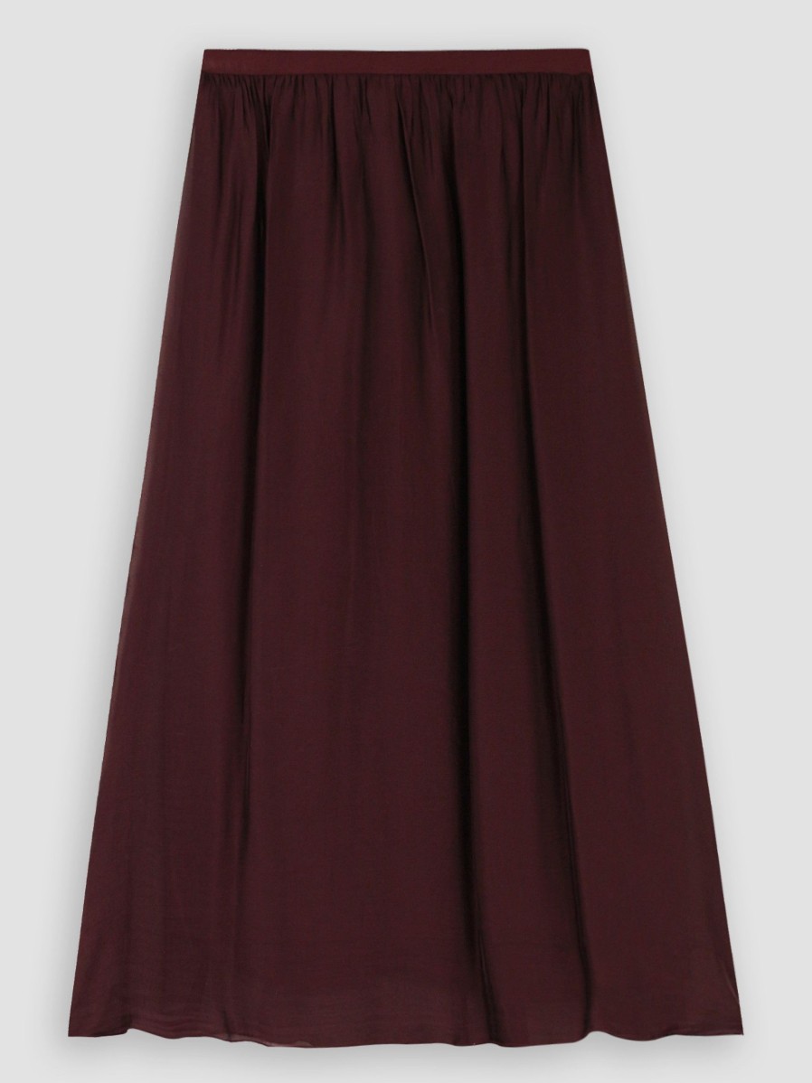 Women La Fee Maraboutee Skirts | Edvina, Viscose/Silk Mix Skirt Bordeauxred