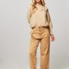 Women Humanoid Pants And Jumpsuits | Veeda, Cotton Trousers With Striped Pattern Camel