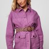 Women Sessun Blazers And Jackets | Mireo, Cotton Jacket With Quilted Pattern Purple