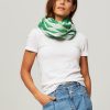 Women Becksondergaard Scarves | Jonelle Corga, Cotton Scarf With Pattern Green