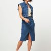 Women Freebird Skirts | Cadia, Denim Skirt Blue