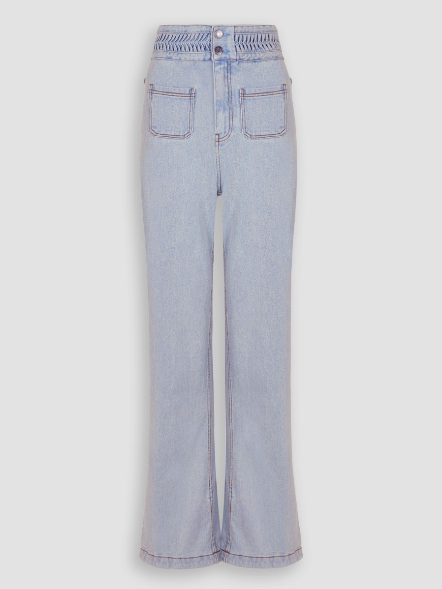 Women Magali Pascal Jeans | Birkin, High Waist Wide Leg Jeans Light Blue