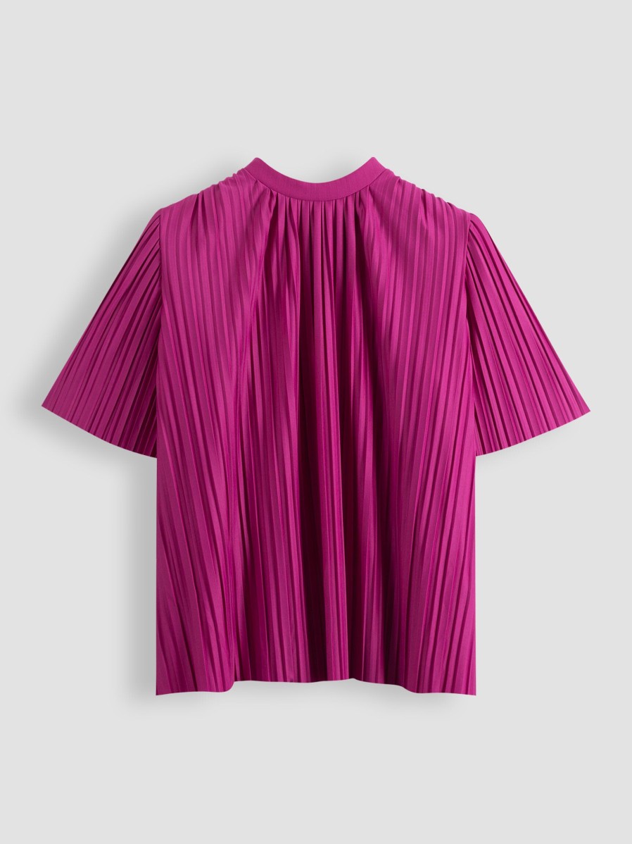 Women Studio Anneloes Tops And Blouses | Alma, Woven Plisse Top Bright Pink