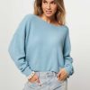 Women American Vintage Sweaters And Cardigans | Damsville, Wool Mix Jumper Light Blue