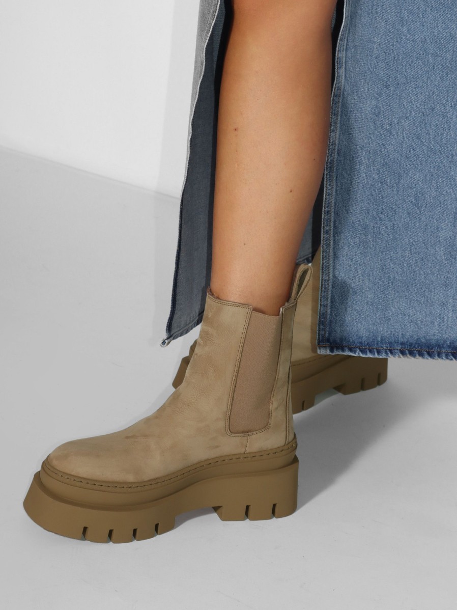 Women Copenhagen Boots | Cph786, Nubuck Chelsea Boots Taupe