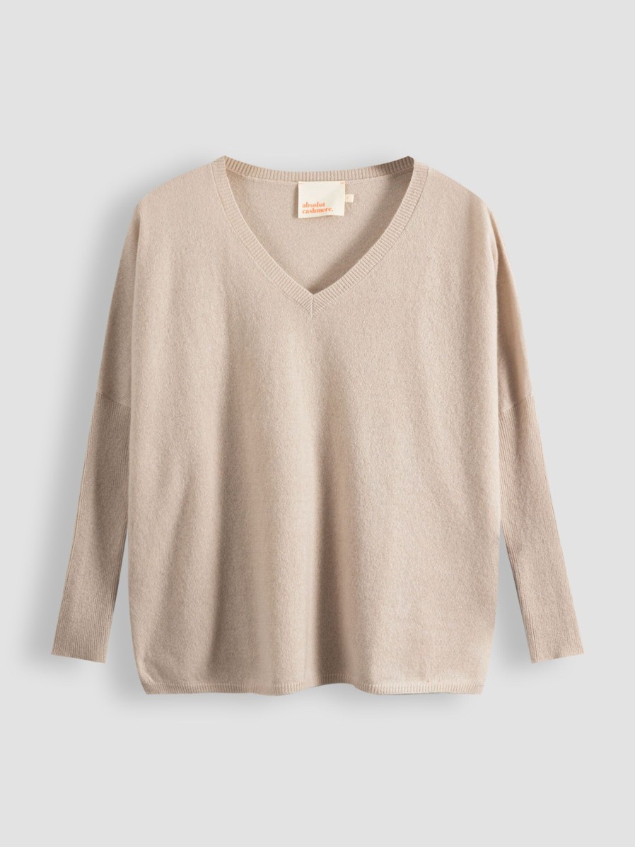 Women Absolut Cashmere Sweaters And Cardigans | Camille, Cashmere Jumper Sand