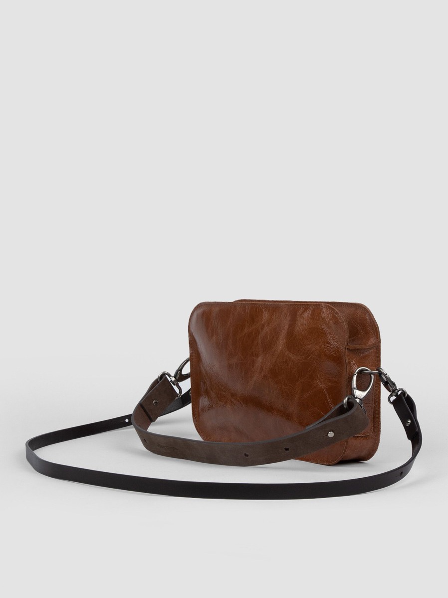 Women Ellen Truijen Bags | Clutchy Tom, Patent Leather Crossbody Bag Cognac