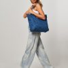 Women Wouf Bags | Sierra, Organic Cotton Denim Shopper With Print Blue