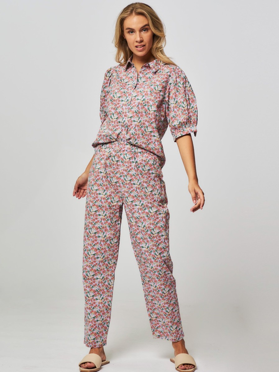 Women Lollys Laundry Pants And Jumpsuits | Bill, Cotton Trousers With Print Lilac