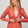 Women Summum Blazers And Jackets | Cotton Mix Fitted Stretch Blazer Apricot