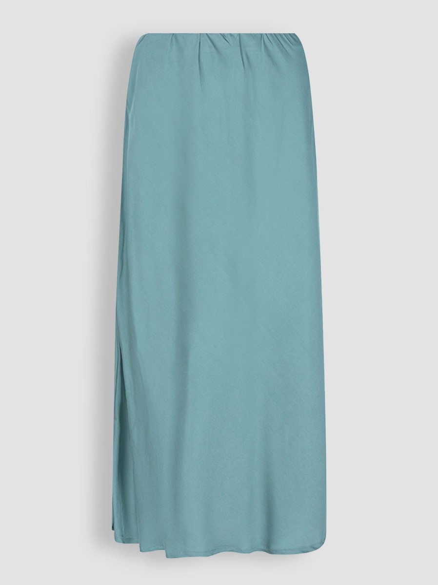 Women Ruby Tuesday Skirts | Relyn, Viscose Shiny A-Line Skirt Bluegreen