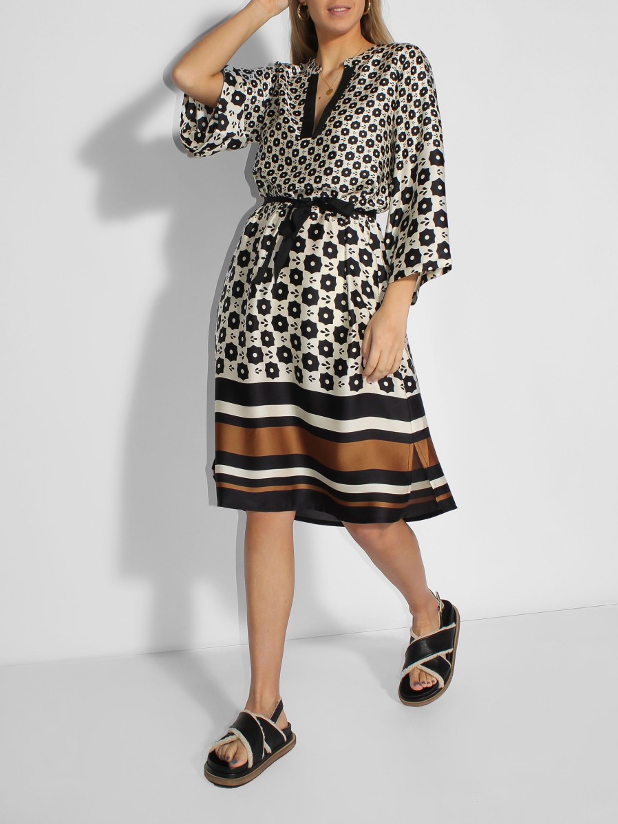 Women Summum Dresses And Tunics | Woven Dress With Print Black