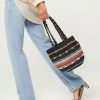 Women Sessun Bags | Vaea, Braided Shopper With Pattern Black