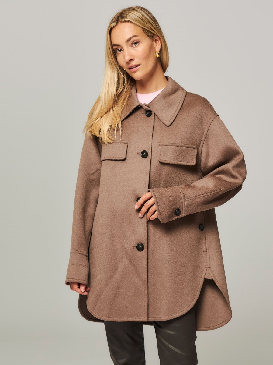 Women Arma Blazers And Jackets | Isabeau, Wool Oversized Overshirt Brown