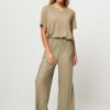 Women Samsoe Samsoe Pants And Jumpsuits | Uma, Elastic Plisse Trousers Greygreen