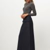 Women Nathalie Vleeschouwer Skirts | Coco, Viscose Mix Melange A-Line Skirt Dark Blue