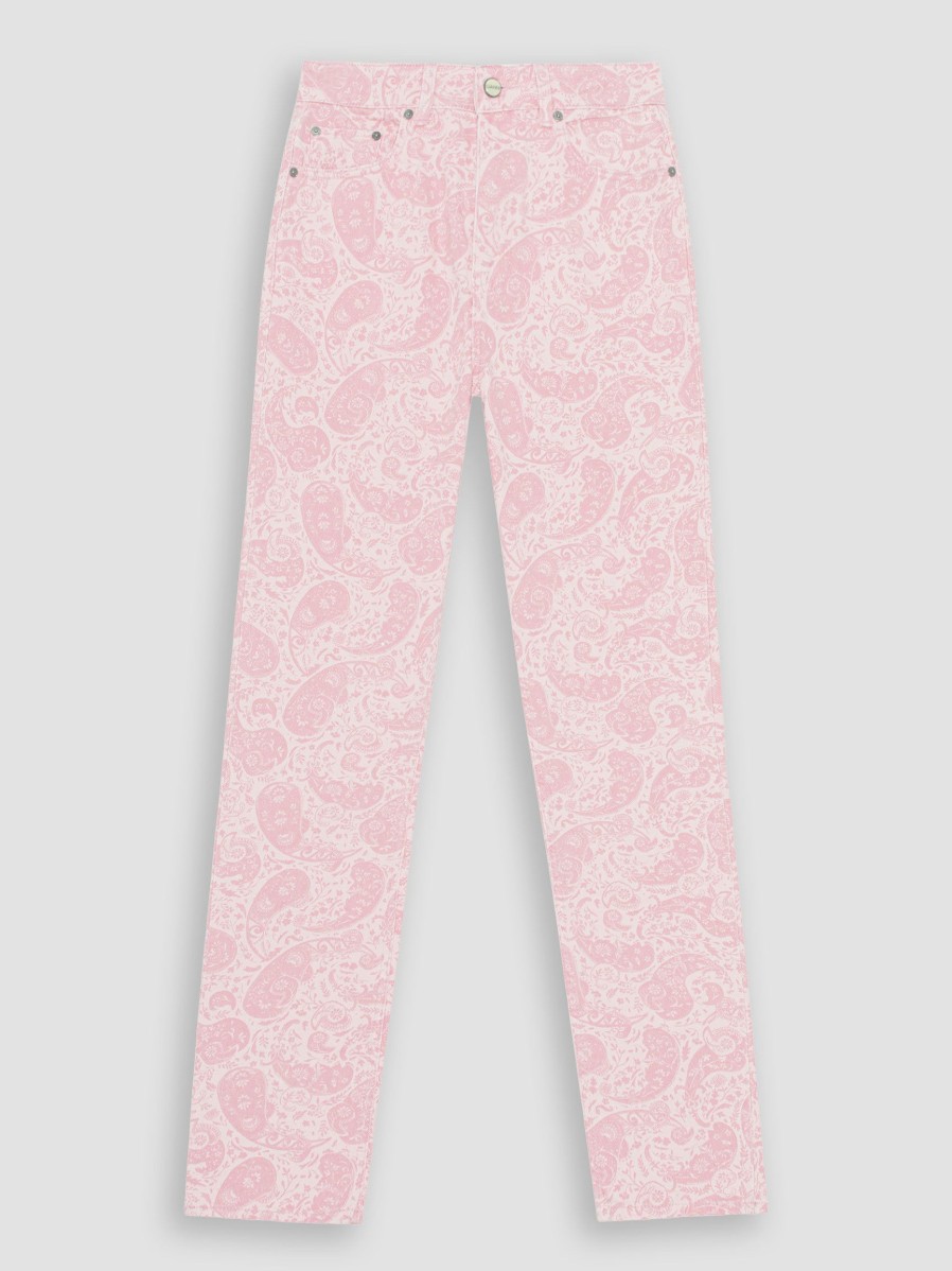 Women Ganni Jeans | High Waist Straight Fit Jeans Pink