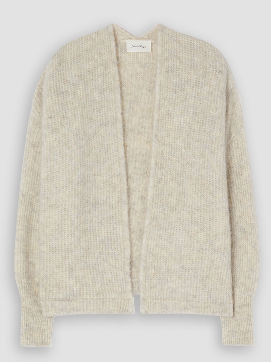 Women American Vintage Sweaters And Cardigans | East, Alpaca Mix Melee Cardigan Light Grey