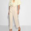 Women Scotch & Soda Women Pants And Jumpsuits | Cotton Mix High Waist Twill Trousers Ecru