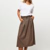 Women Zenggi Skirts | Wool Mix A-Line Skirt With Pattern Brown