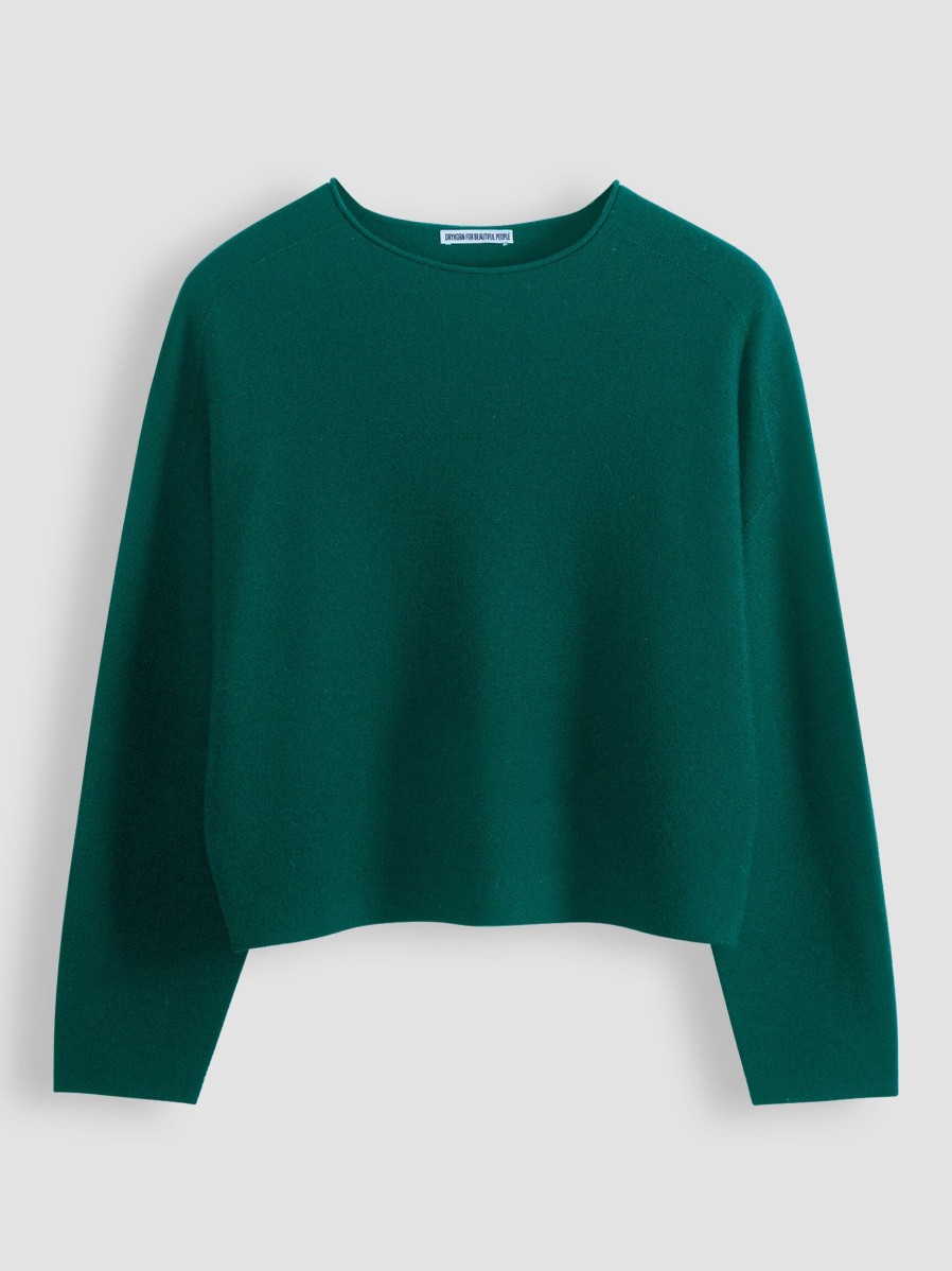 Women Drykorn Sweaters And Cardigans | Meami, Wool Jumper Dark Green