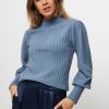 Women Yaya Sweaters And Cardigans | Cotton Mix Jumper Light Blue