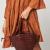 Women Allan K Bags | Percy, Leather Hand Braided Shopper Brown