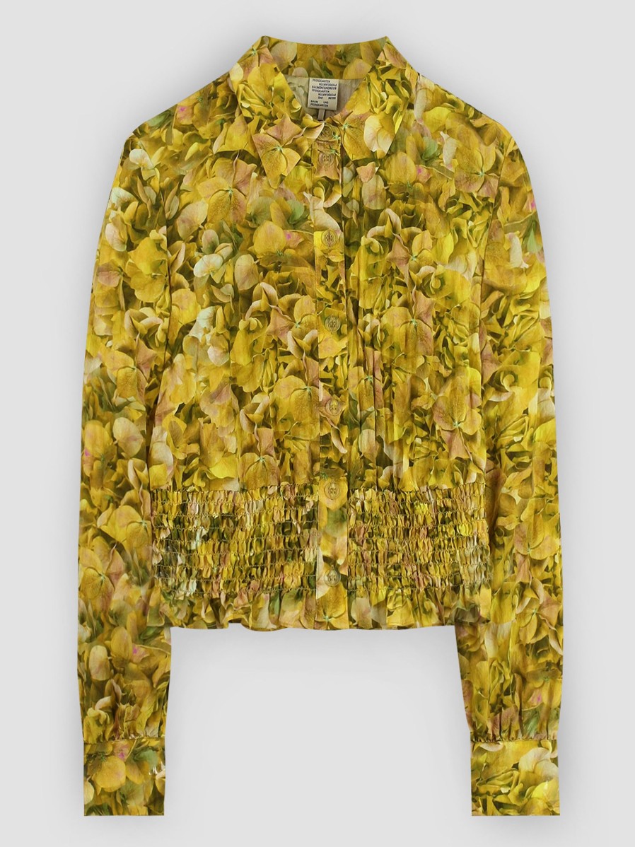 Women Baum und Pferdgarten Tops And Blouses | Maeko, Viscose Mix Blouse With Print Yellow Ocher