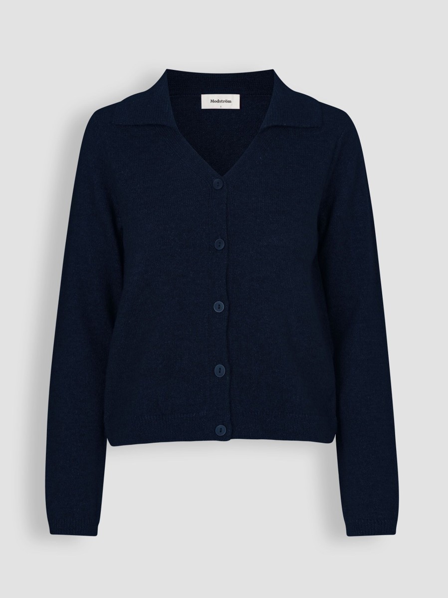 Women Modstrom Sweaters And Cardigans | Faro, Knitted Cardigan Dark Blue