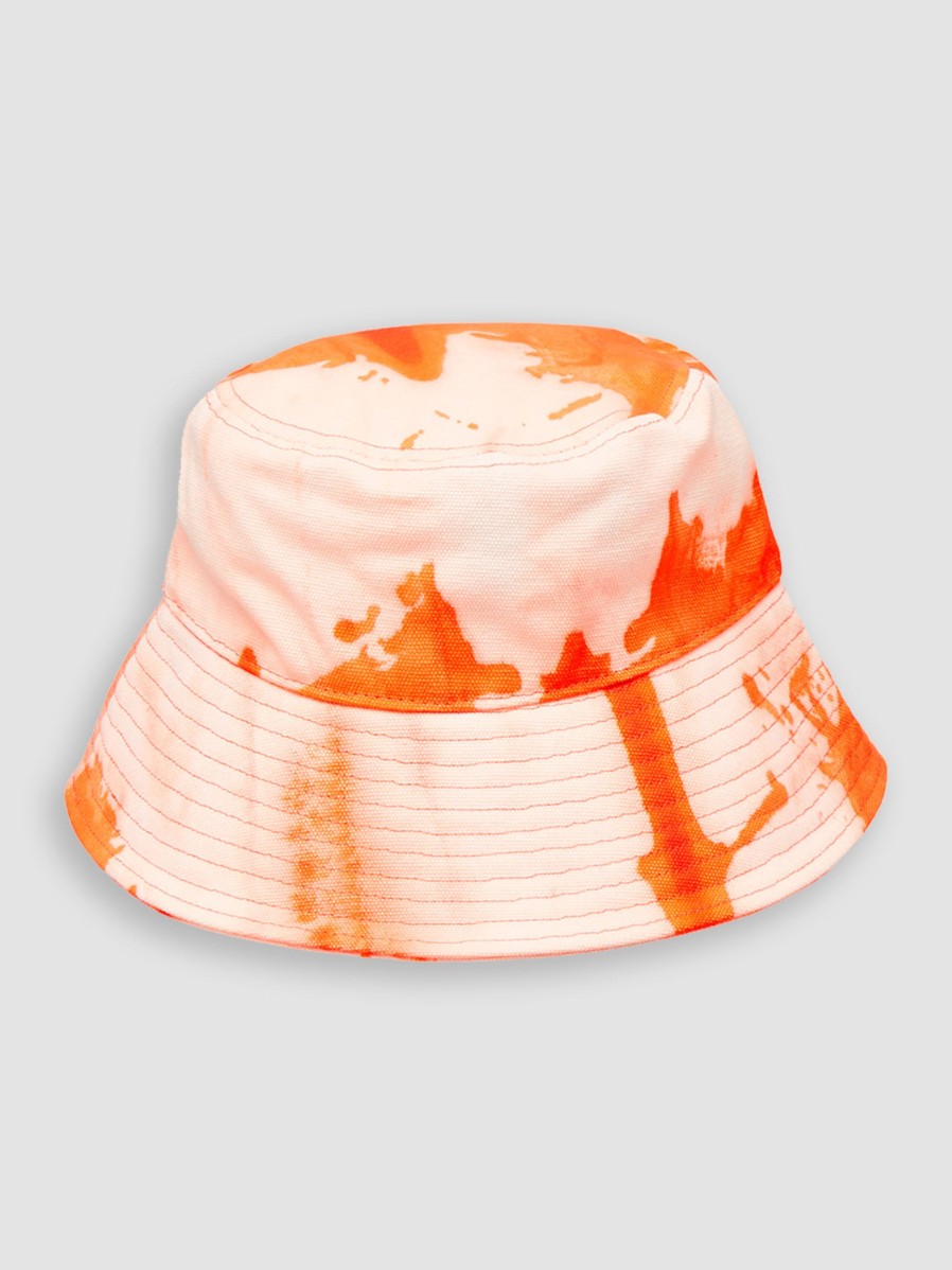 Women Becksondergaard Hats And Beanies | Campana, Cotton Bucket Hat With Tie Dye Print Orange