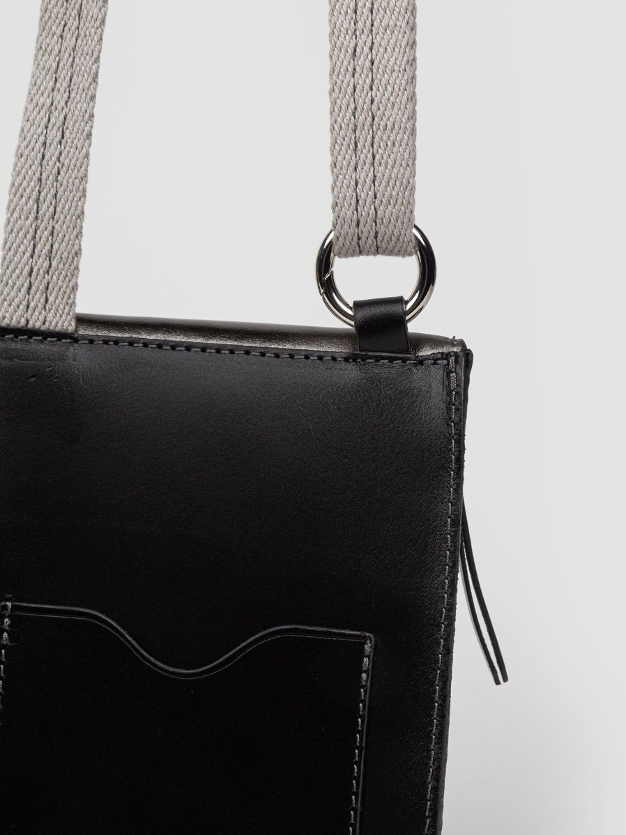 Women Bellerose Bags | Shone, Leather Metallic Crossbody Bag Dark Grey