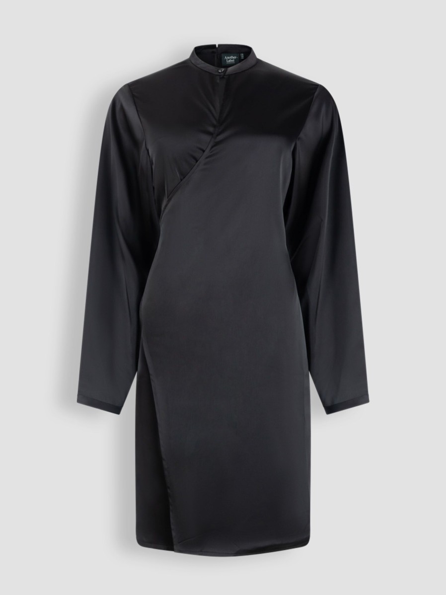 Women Another-Label Dresses And Tunics | Gaia, Woven Wrap Over Dress Black