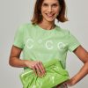 Women Co'Couture Tops And Blouses | Coco, Cotton Mix Logo Top Green