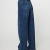 Women Munthe Jeans | Lacubu, High Waist Wide Leg Jeans With Studs Blue