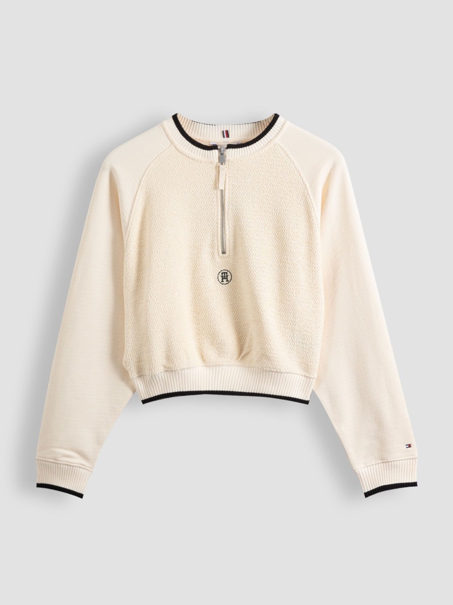 Women Tommy Hilfiger Sweaters And Cardigans | Cotton Jumper Ecru