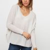 Women Absolut Cashmere Sweaters And Cardigans | Camille, Cashmere Melange Jumper Ecru