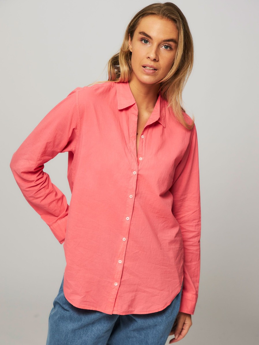 Women Xirena Tops And Blouses | Beau, Cotton Blouse Coral