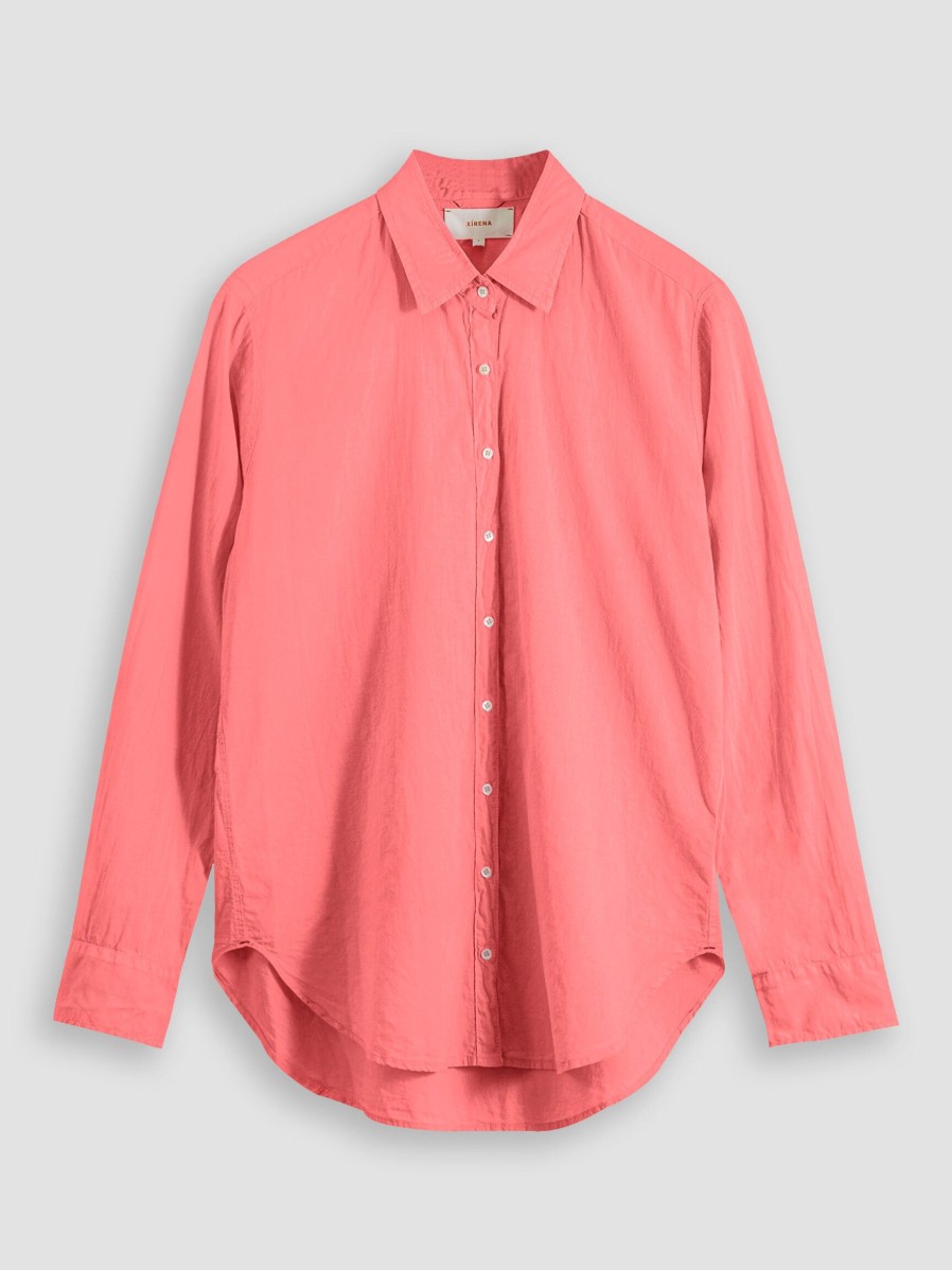 Women Xirena Tops And Blouses | Beau, Cotton Blouse Coral