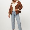 Women Another-Label Outerwear | Clarissa, Woven Lammy Look Coat Brown