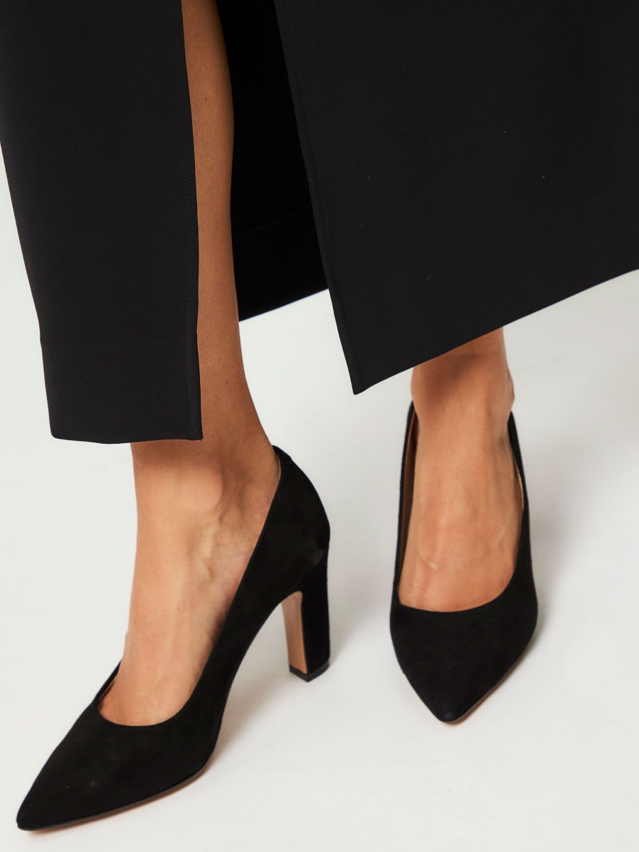 Women Brown Dot. Pumps And Slingbacks | Madeline, Suede Pumps Black