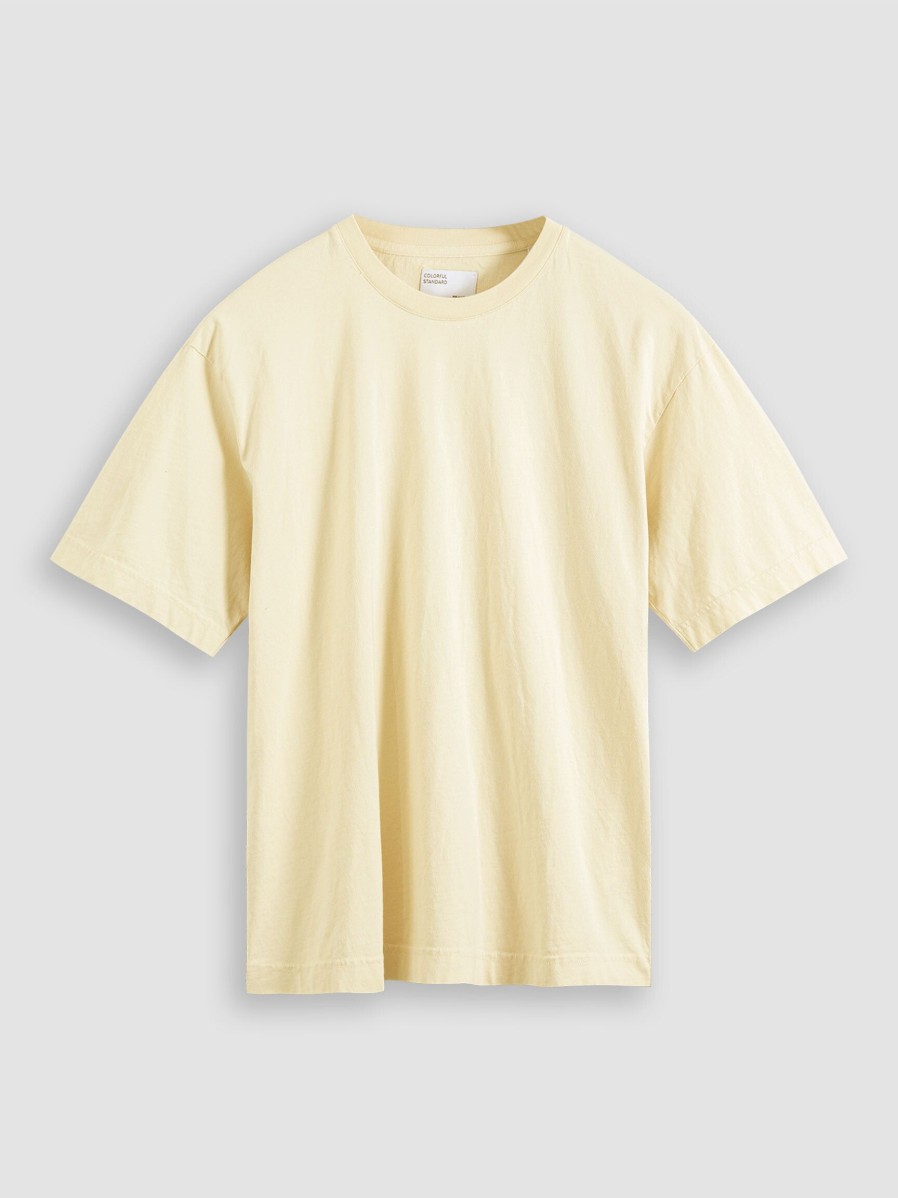 Women Colorful Standard Tops And Blouses | Organic Cotton Oversized T-Shirt Light Yellow