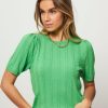 Women Modstrom Tops And Blouses | Carlton, Viscose Mix Top With Cable Pattern Green