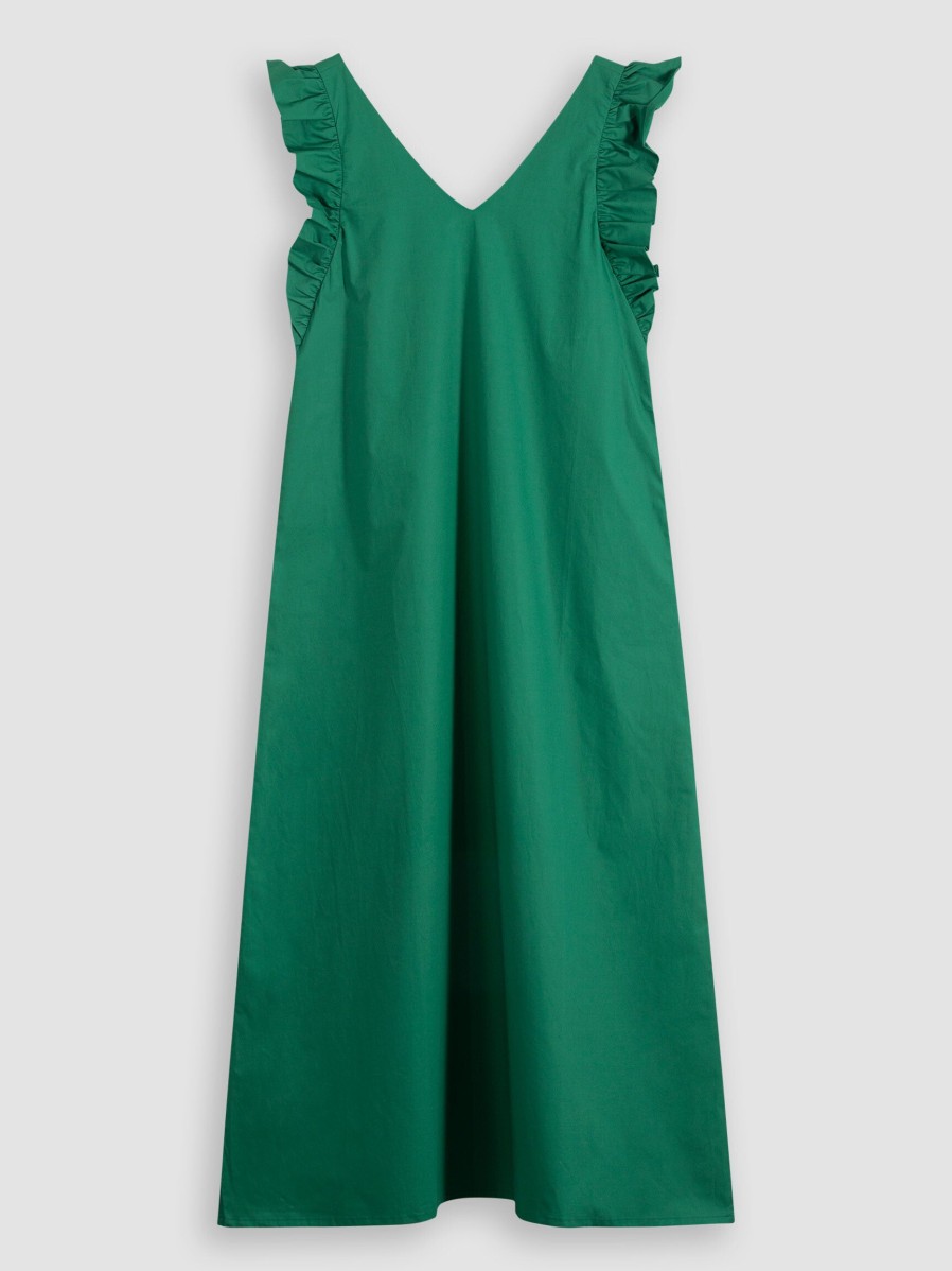 Women Sea Me Happy Dresses And Tunics | Josephine, Cotton Poplin Maxi Dress Green