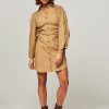 Women Second Female Dresses And Tunics | Ficus, Organic Cotton Poplin Button Down Dress Lightbrown