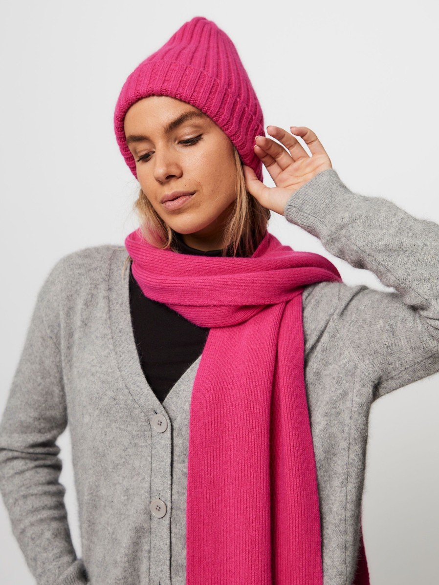 Women Le Bonnet Scarves | Wool Mix Scarf Pink