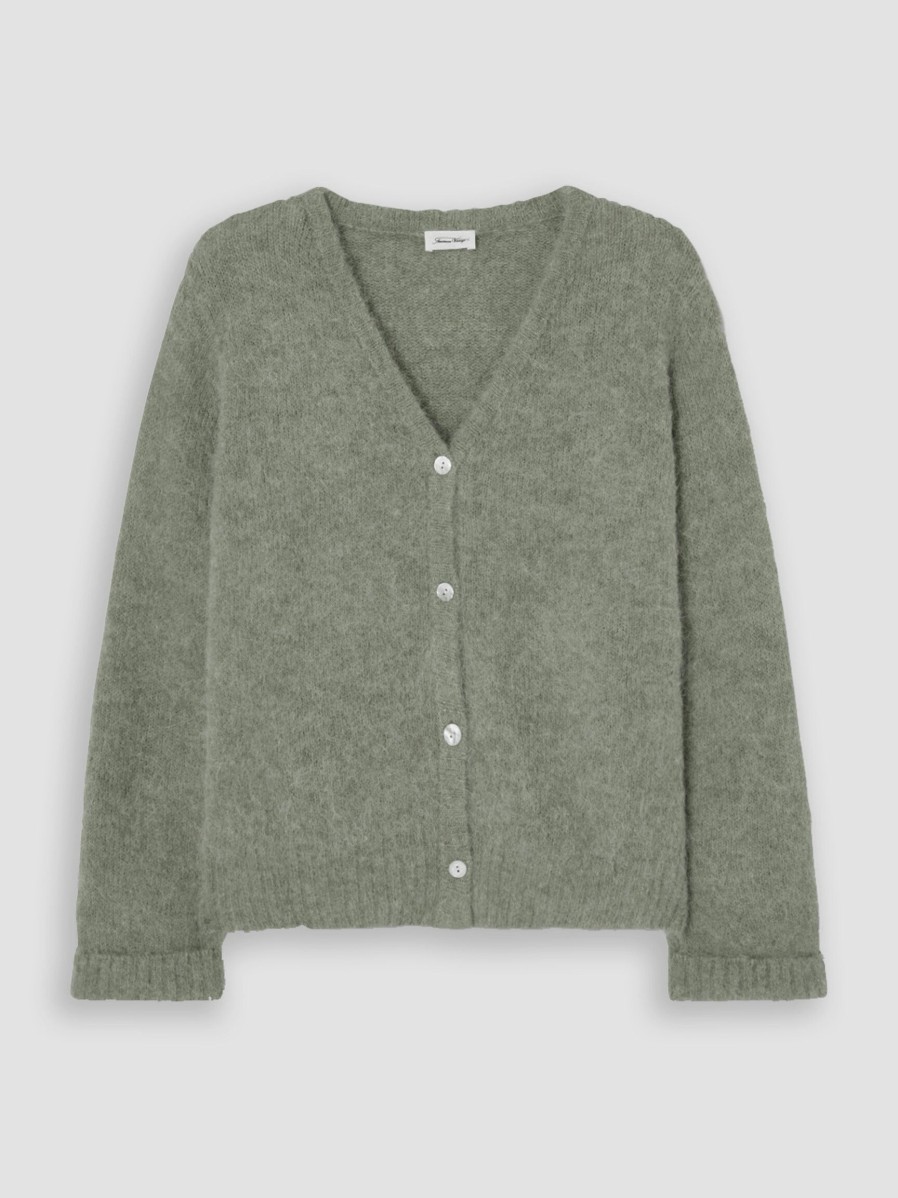 Women American Vintage Sweaters And Cardigans | East, Alpaca Mix Melange Cardigan Greygreen